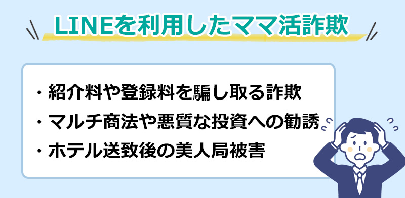 LINEを利用したママ活詐欺のオリジナル図解